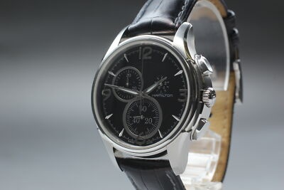[Near MINT] Hamilton Jazz Master H323720 Black Quartz Chrono Men From JAPAN W548