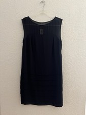 Ann Taylor Women’s Sleeveless Sheer Neckline Tiered Black Dress Size 10
