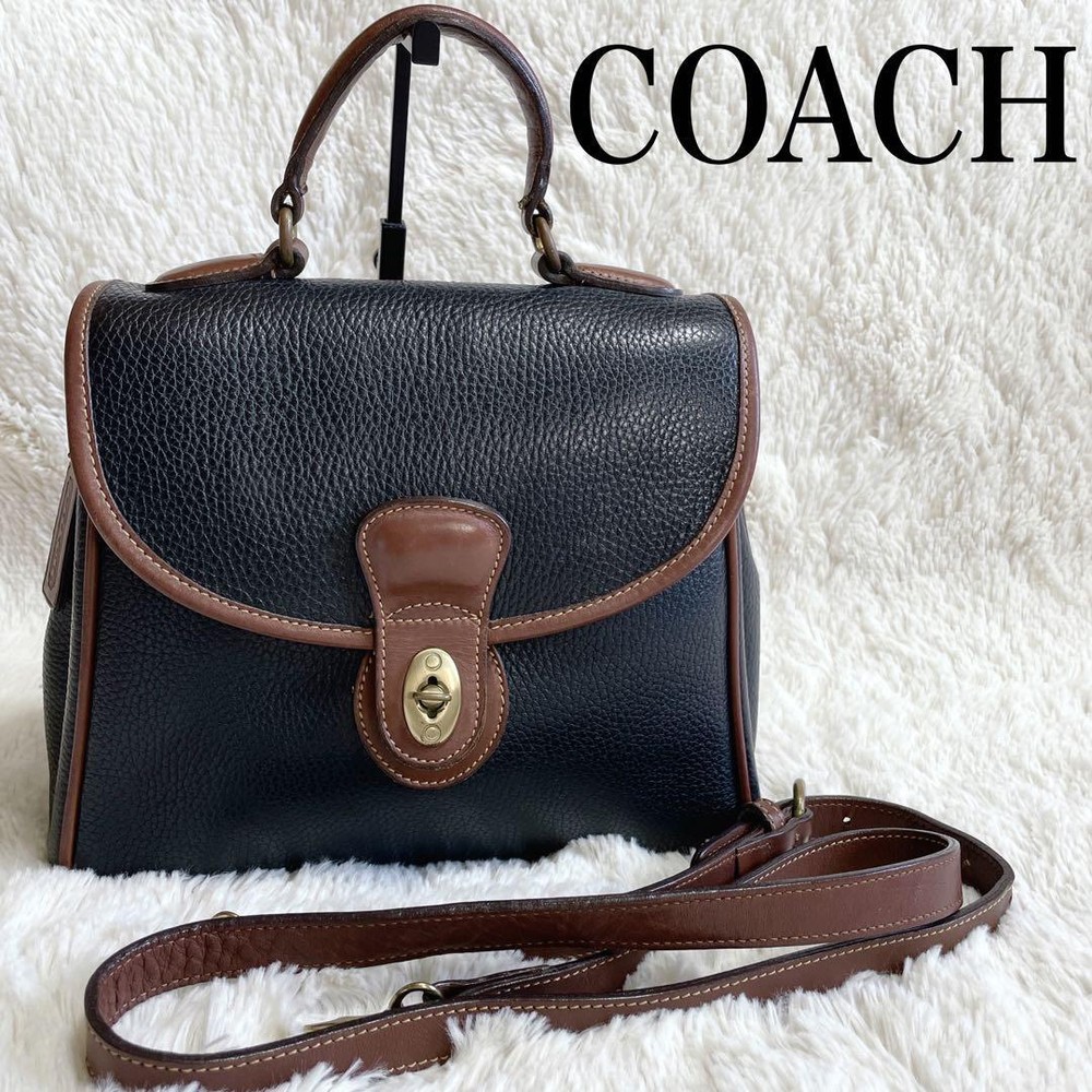 Old Coach 2Way Handbag Shoulder Bag Leather Excellent+ Used