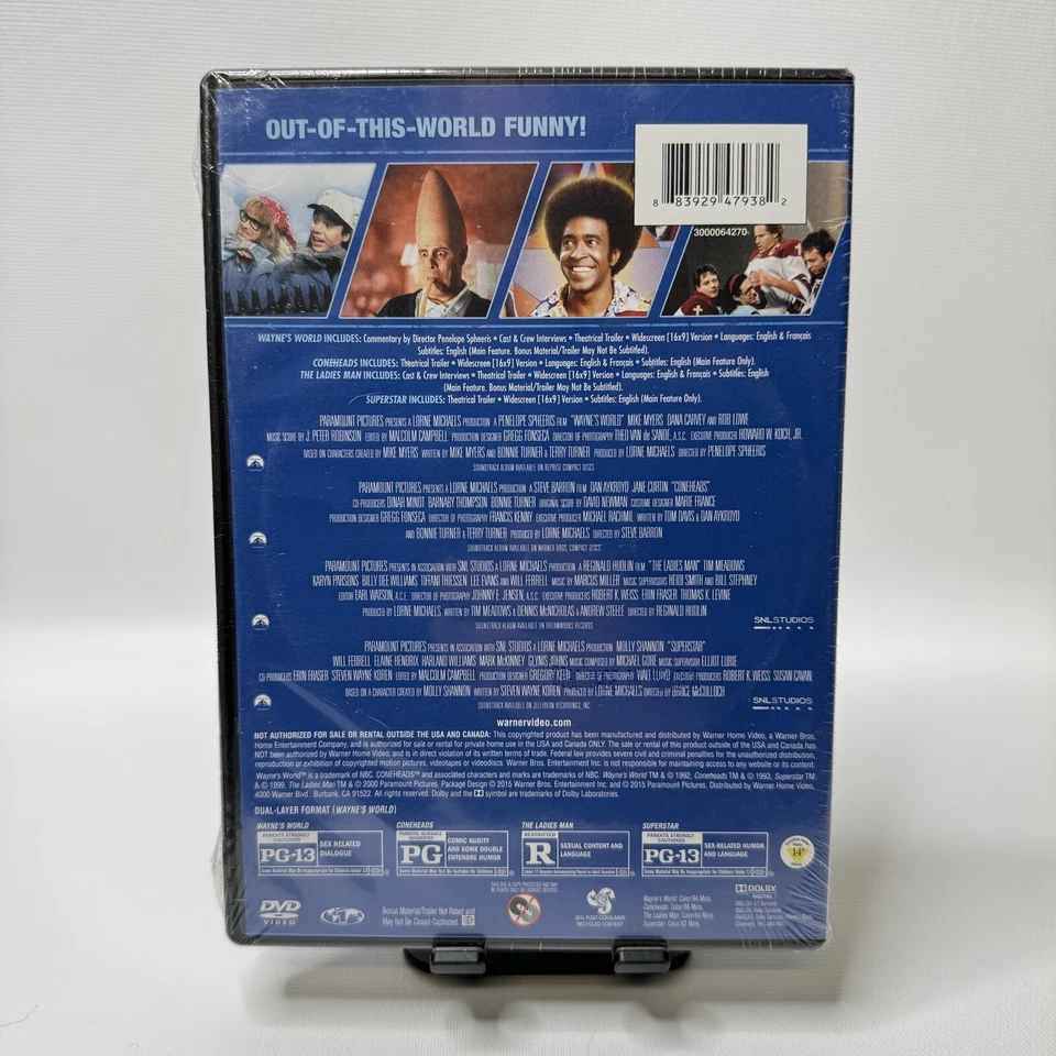 4 DVD Film Favorites: Late Night Laughs Wayne's World Ladies Man Coneheads New - Image 2 of 2