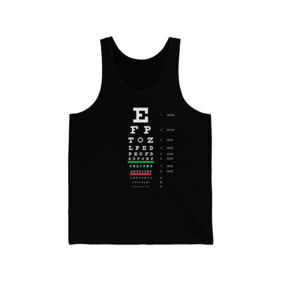 Snellen Eye Chart Unisex Tank Top