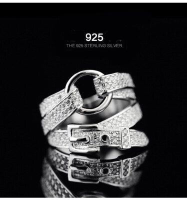 Damen Ring Sterlingsilber 925 mit Zirkonia verstellbar 48-56
