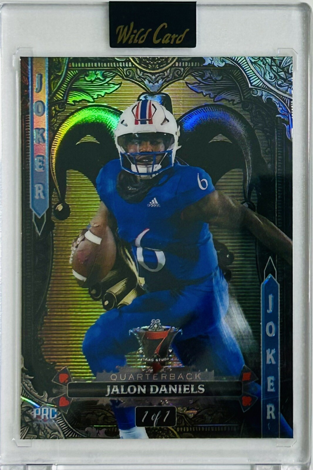 Jalon Daniels 2024 Wild Card 7 Card Studs Joker RC 1/1 Disco Dazzle #W7JW-JD