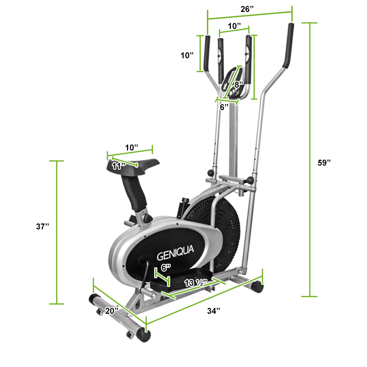 in Elliptical Bike Cross Trainer Exercise Machine Fitness