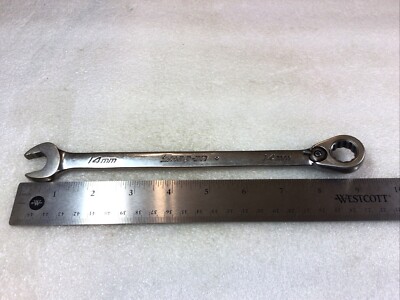 Snap On#SOEXRM14 -14 mm,Metric, 12 Pt., Flank Dr. Plus, REV.,Ratchet Wrench-NICE