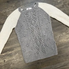 Vineyard Vines Women Cable Knit Crewneck Sweater Size Small Wool Blend Angora