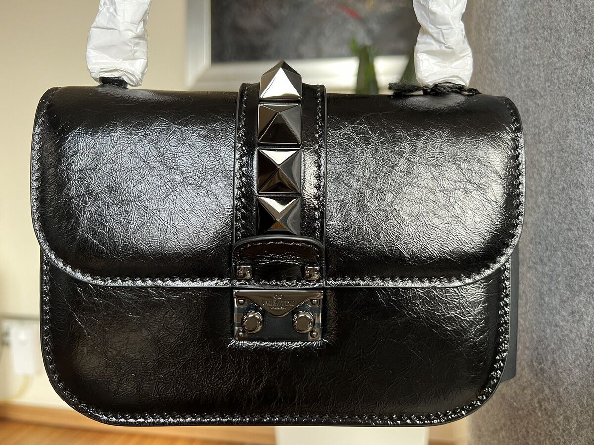 VALENTINO GARAVANI LW0B0312 SMALL NOIR GLAM LOCK Leather VALENTINO GARAVANI LW0B0312 SMALL NOIR GLAM LOCK Leather