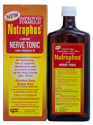 Nutrophos Liquid Nerve Tonic with B Vitamin 16oz (500ml) BIG BOTTLE 