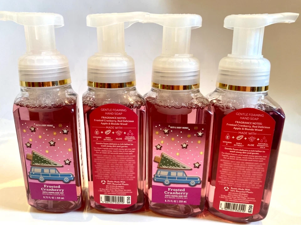 Paquete de 4 jabones de manos espumosos suaves Bath & Body Works con aceites naturales 8,75 fl oz. Foto 4 de 4