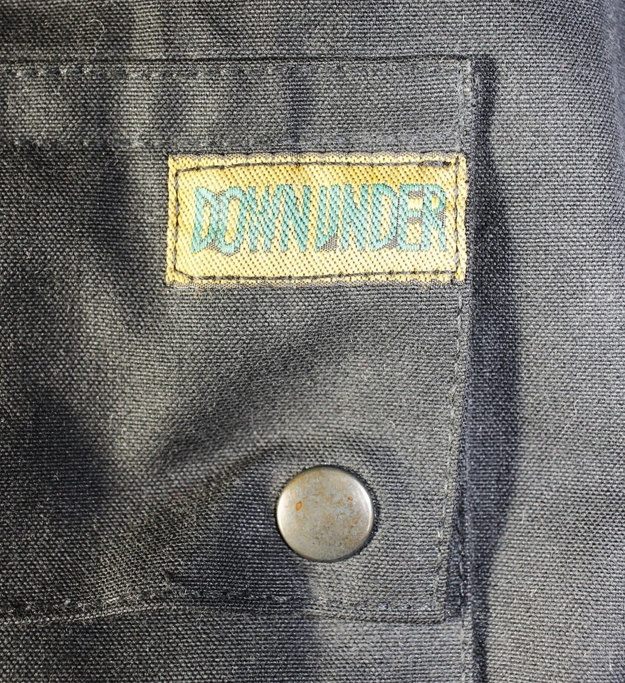 Manteau Cache Poussière Noir Riding Coat Toile Cirée DOWNUNDER Taille 6XL - Photo 4/4