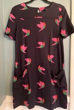 Beautiful MARC by MARC JACOBS Navy Blue & Pink Bird Print Jersey DRESS, Medium