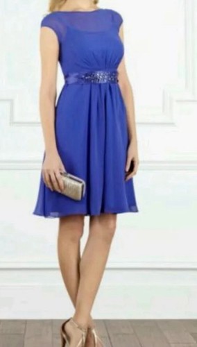 Bnwt Coast Size 8 Cobalt Blue Lori Lee Short Midi Dress Wedding 