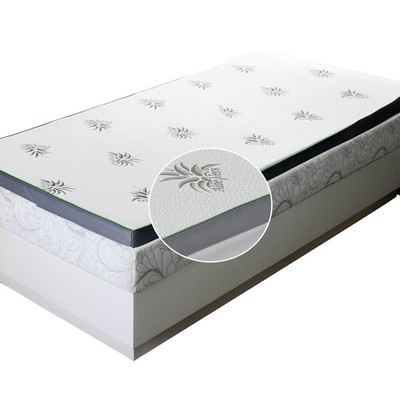 2.5'' Gel Memory Foam Mattress Topper Ventilated Cool Aloe Vera 3D Mesh Cover New