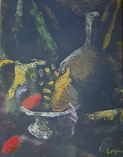 Hsp Orig Sign Bernard Lorjou Still Life Pear Fruits Pitcher Frame