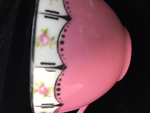 16 Piece VICTORIA Czechoslovakia 'PINK BRUNCH/DESSERT SET FOR 2' - Picture 9 of 11