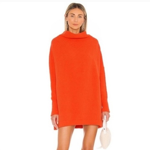 New Free People Ottoman Slouchy Tunic Sweater size XS Orange Pullover Long - Picture 3 of 12