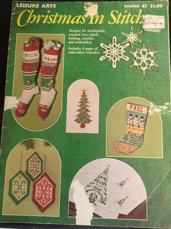 Vtg Leisure Arts Christmas in Stitches Craft Book X Stitch Needlepoint Knitting