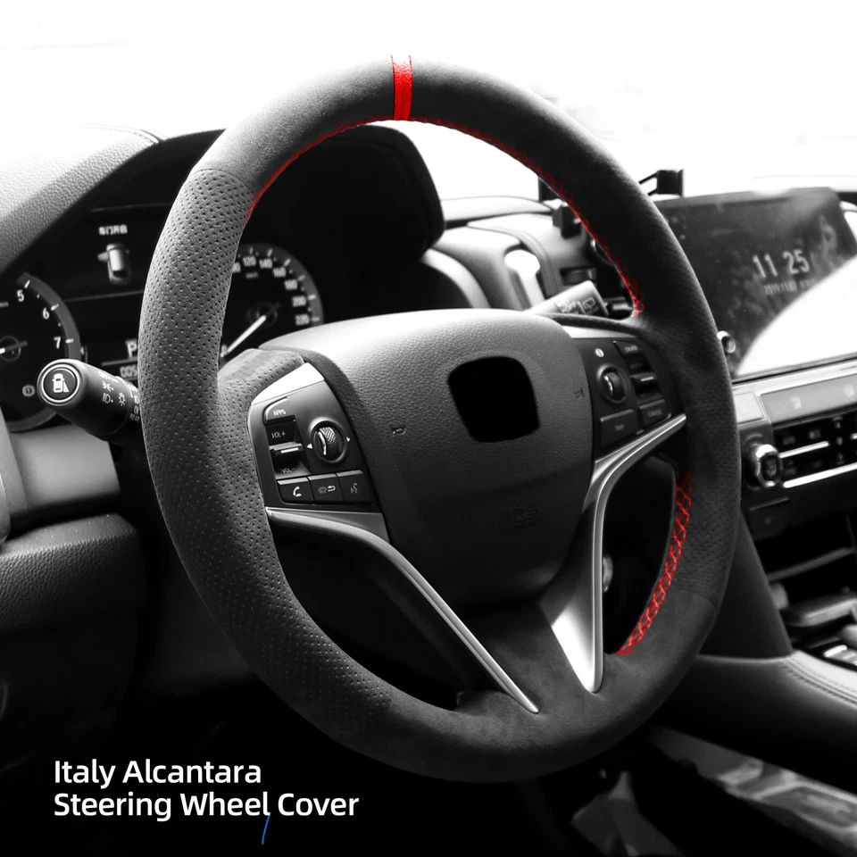 Крышка рулевого колеса алькантара ручная вышивка для Honda Acura MDX 2014-2018 - Изображение 2 из 4