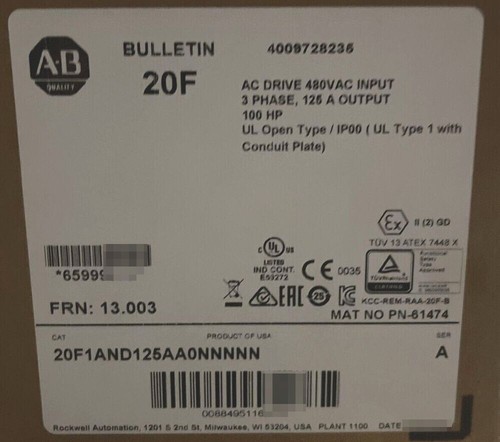 AB 20F1AND125AA0NNNNN Powerflex 753 AC Drive 20F1AND125AA0NNNNN Fast Shipping - Picture 5 of 7