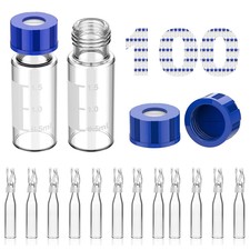 2mL Glass Sample Vials 9-425 9mm Screw Caps and Vial Inserts,Lab Vial Kit,100PK