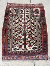 3x4ft. Vintage Afghan Balouch Wool Prayer Rug