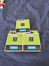 3-Genuine DYMO D1 Label Tape Standard Labels 1/2" x 23' Black on White, 45013