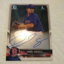 Daniel Gonzalez 2018 Bowman Chrome Prospect AUTOGRAPH #CPA-DG Boston Red Sox