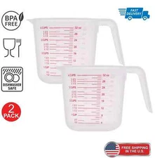 Large 4-Cup Capacity Clear Plastic Measuring Cups 2 PACKOpens in a new window or
