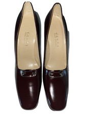 New Vintage Gucci Pumps - Brown Leather heels - Model 101 4288 - Size 81/2 B