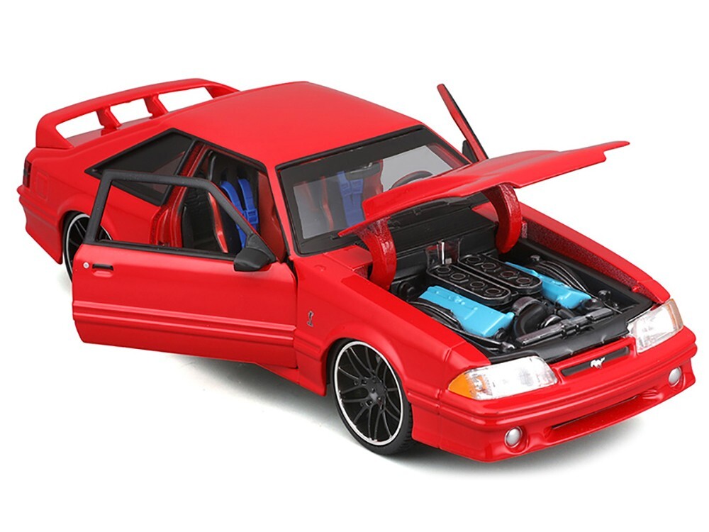 1993 FORD MUSTANG SVT COBRA RED 1/24 DIECAST MODEL CAR BY MAISTO