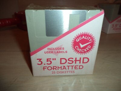 3.5'' DSHD FORMATTED DISCS 25 DISKETTES NEW SEALED IN BOX FREE SHIPPING