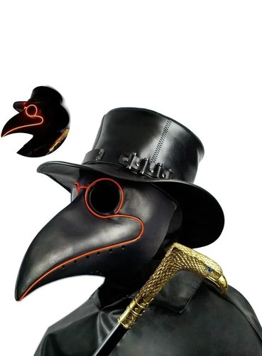 LED Pest Arzt Maske lange Nase Vogel Schnabel Steampunk Cosplay Requisite 💀💀💀