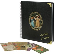 UN ALBUM RACCOGLITORE PER CARTOLINE CON 10 FOGLI TRASPARENTI