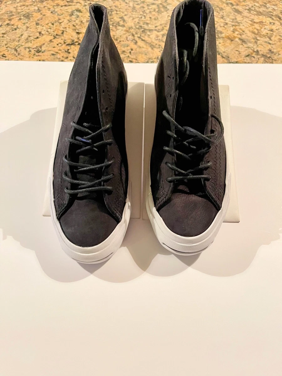 Converse Jack Purcell Black White Suede Tennis Shoes Size 7.5