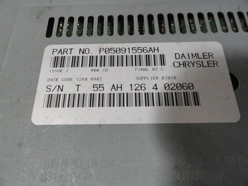 GENUINE CHRYSLER JEEP DODGE CD PLAYER STEREO RADIO P56091556AH TREBLE/BASS - Picture 4 of 5