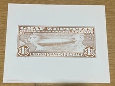 1976 Graf Zeppelin $1.30 Air Mail Stamp #C14 Signed Print by Ronald Schneider