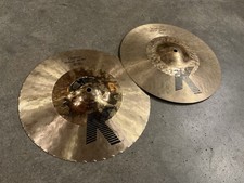 13 1/4  Zildjian K Custom HYBRID Hats hi hat set MINTY 13.25 875g/1151g