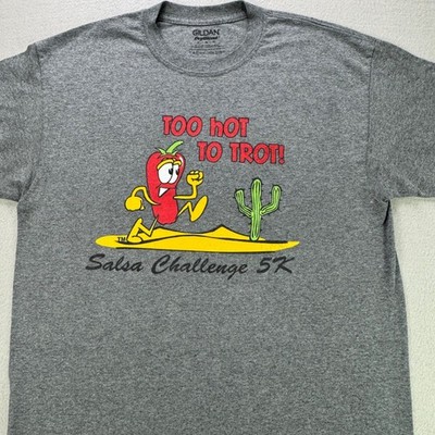 Salsa Challenge 5K Shirt Mens L Gray Arizona Hemophilia Assoc Short Sleeve