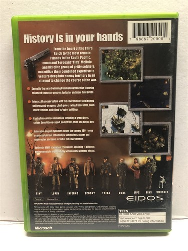 Commandos 2: Men of Courage (Microsoft Xbox, 2002) Complete w/ Manual - Tested - Picture 4 of 4
