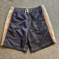 Vintage Billabong Board Shorts Large Navy Blue Side Stripe Embroidered Logo Y2K