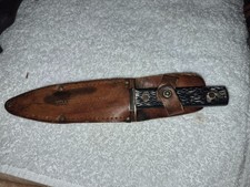 Vintage Imperial Providence RI Fixed Blade Hunting Knife w/ Sheath | 4in Blade