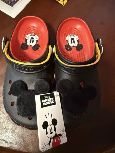 Crocs Disney Mickey Mouse I AM Plush Head Classic Clogs W8 M6 New With Tags NWT