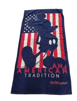 Walt Disney World Mickey Mouse An American Tradition Patriotic Beach Towel