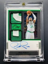 2020-21 Panini One And One Paul Pierce Dual Game-Worn Green Patch Auto 1/5≈1/1