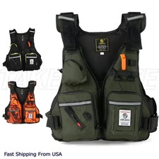 Fishing Jacket Swiming Life Vest Adjustable Size Breathable Mutil-Pocket Vest
