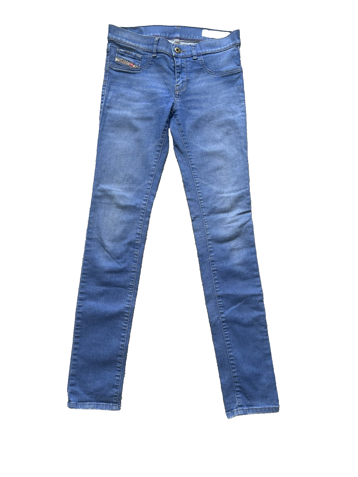 Diesel Women Size W 28 Livier Blue Stretch Low Waist Super Slim Jegging Jeans