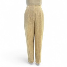 1950s 1960s Champagne Gold Lurex Cigarette Pants Vintage Pinup Retro Small