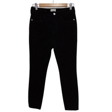 Pilcro Anthropologie Black Corduroy Slim Straight Pants Womens 27 High Rise