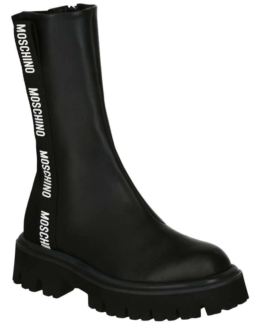 Кожаные ботинки Moschino Женские черные 36 126390₽