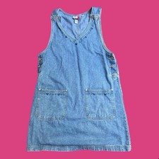 Vintage JLNY Embroidery Blue Denim Spring Dress WOMENS Size Large With Pockets